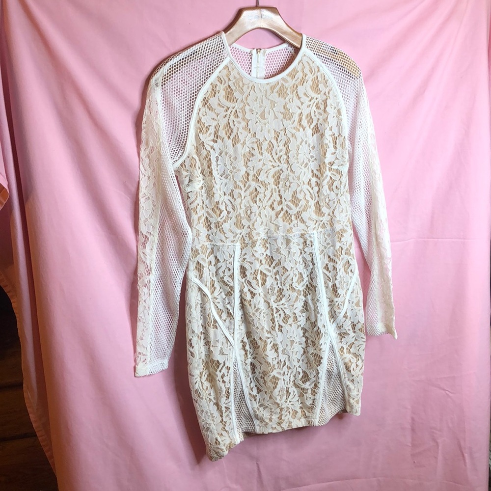 Prettty little thing white lace dress